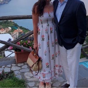 Pink city Prints White Floral Dress Size M Tuckernuck